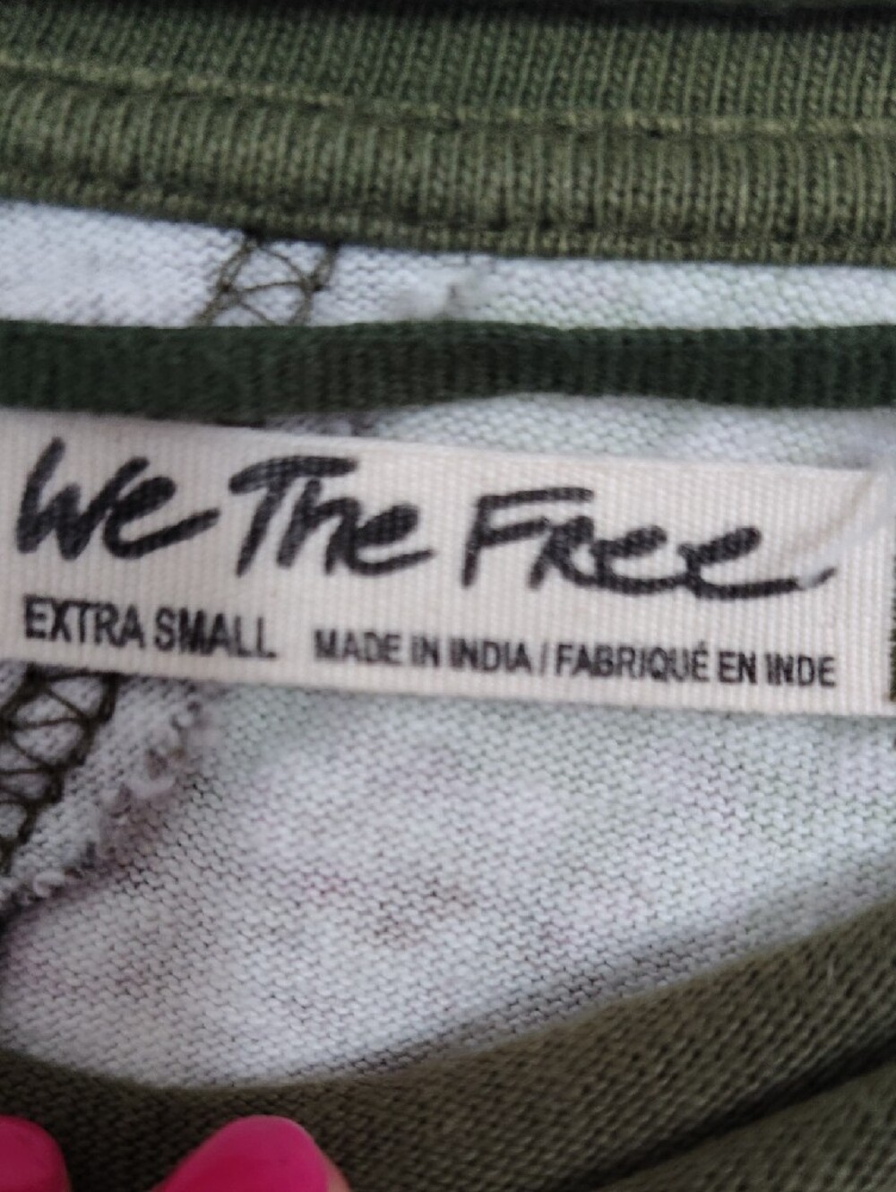 We The Free Patchwork Grunge Floral & Paisley Long Sleeve Top -Olive Green, Pink - Picture 2 of 5